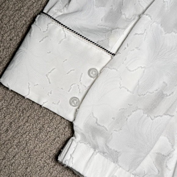 Valleyouth Embroidered White Semi-Sheer Shirt with Contrast Piping - Picture 8 of 11